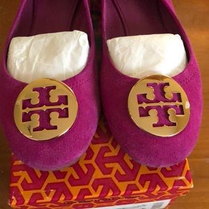 Tory Burch Reva ballet party fuschia/gold